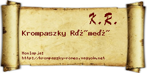 Krompaszky Rómeó névjegykártya